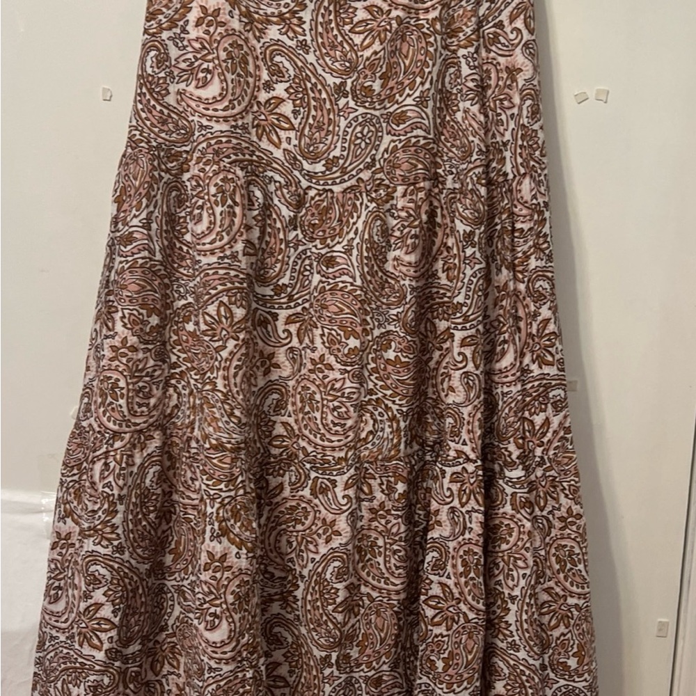 MINKPINK Women’s Skirt L Paisley Boho Lined Maxi  Viscose Side Zip Elastic Waist - Picture 4 of 9